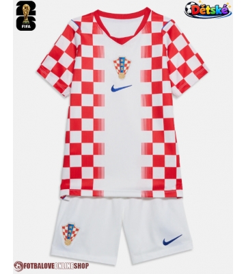 Chorvatsko Domácí dres komplet pro Děti MS 2026 Krátkým Rukávem (+ Krátké kalhoty)